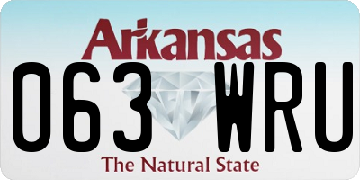 AR license plate 063WRU
