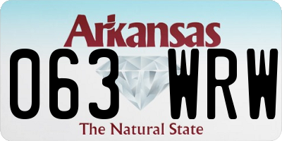 AR license plate 063WRW