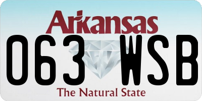 AR license plate 063WSB