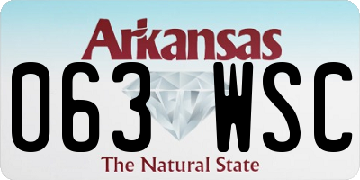 AR license plate 063WSC