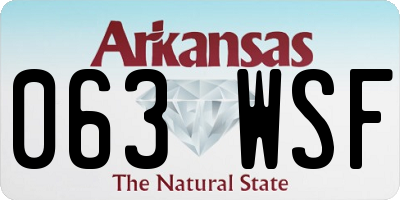 AR license plate 063WSF
