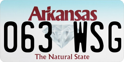 AR license plate 063WSG