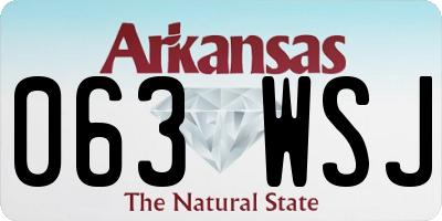AR license plate 063WSJ