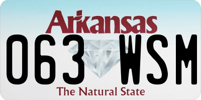AR license plate 063WSM