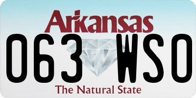 AR license plate 063WSO