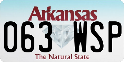 AR license plate 063WSP
