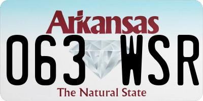 AR license plate 063WSR