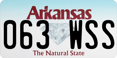 AR license plate 063WSS