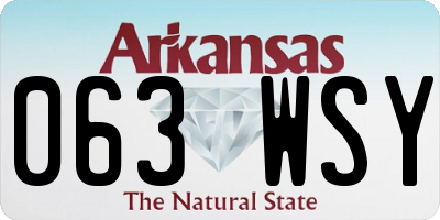AR license plate 063WSY