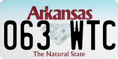 AR license plate 063WTC