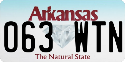 AR license plate 063WTN