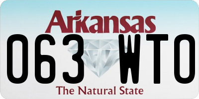 AR license plate 063WTO