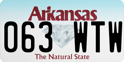 AR license plate 063WTW