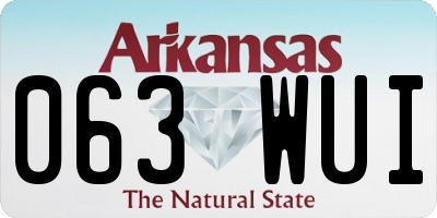 AR license plate 063WUI