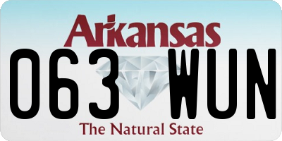 AR license plate 063WUN