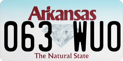 AR license plate 063WUO