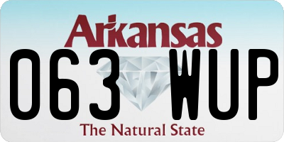 AR license plate 063WUP