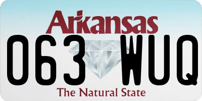 AR license plate 063WUQ