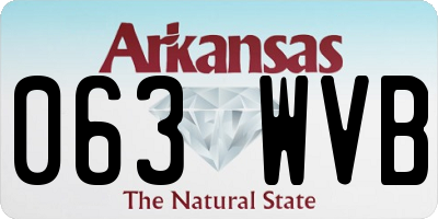 AR license plate 063WVB