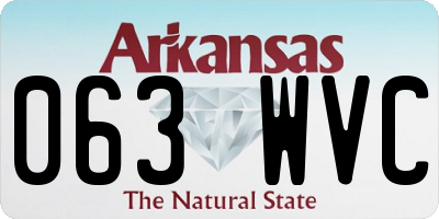 AR license plate 063WVC