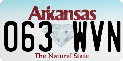 AR license plate 063WVN