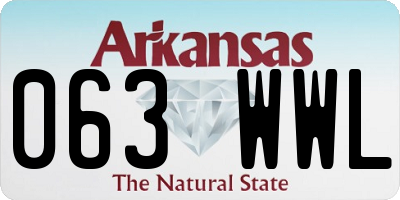 AR license plate 063WWL