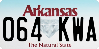 AR license plate 064KWA