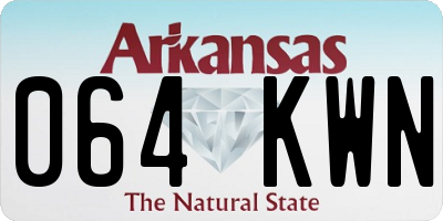 AR license plate 064KWN
