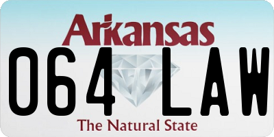 AR license plate 064LAW