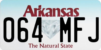 AR license plate 064MFJ