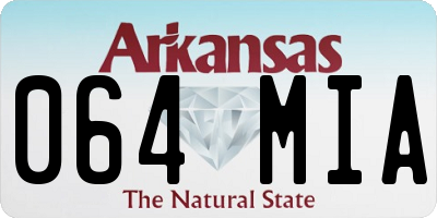 AR license plate 064MIA