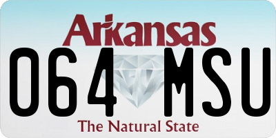 AR license plate 064MSU