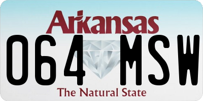 AR license plate 064MSW