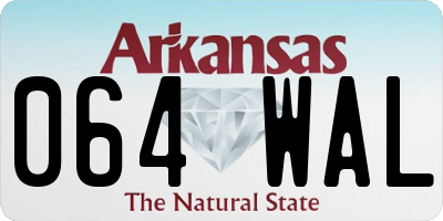 AR license plate 064WAL