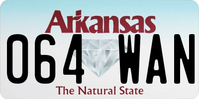 AR license plate 064WAN
