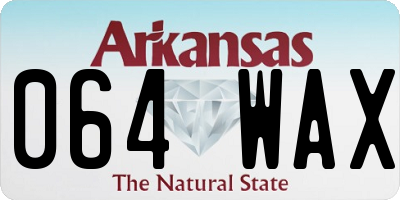 AR license plate 064WAX