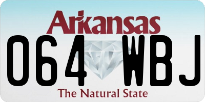 AR license plate 064WBJ