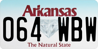 AR license plate 064WBW