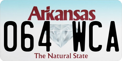 AR license plate 064WCA