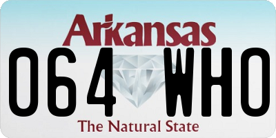 AR license plate 064WHO
