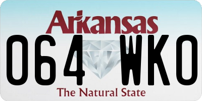 AR license plate 064WKO