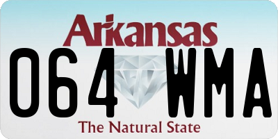 AR license plate 064WMA
