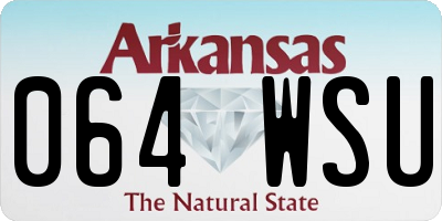 AR license plate 064WSU