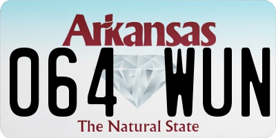 AR license plate 064WUN