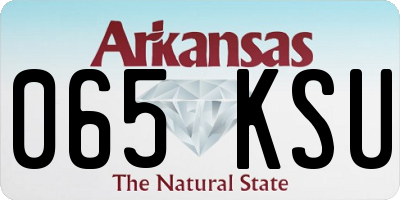 AR license plate 065KSU