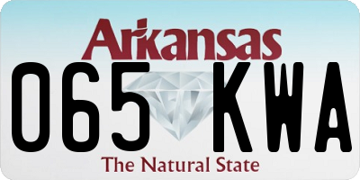 AR license plate 065KWA