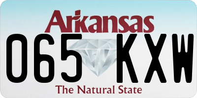 AR license plate 065KXW