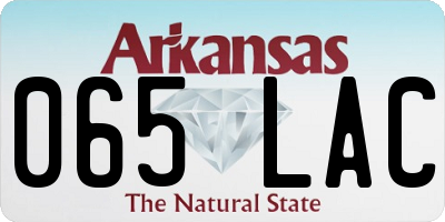 AR license plate 065LAC