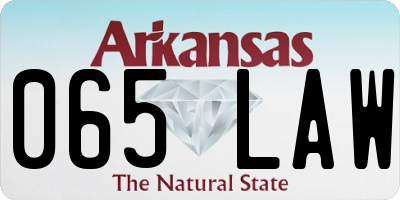 AR license plate 065LAW