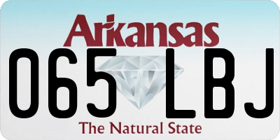 AR license plate 065LBJ